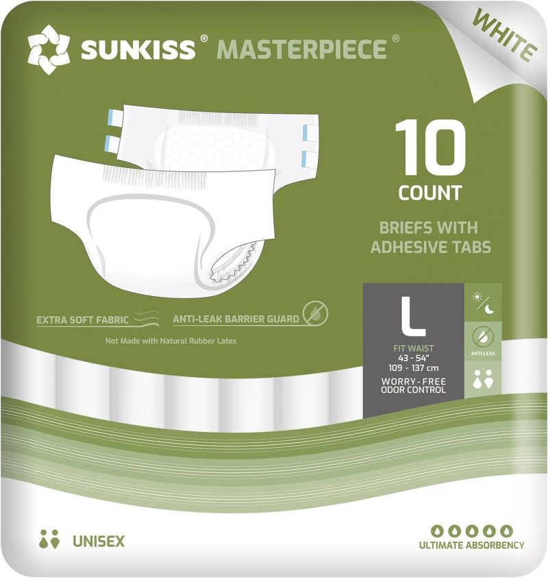 SUNKISS Masterpiece All White Adult Diapers